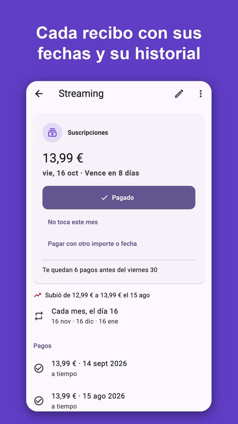 Pagado: recibos y facturas