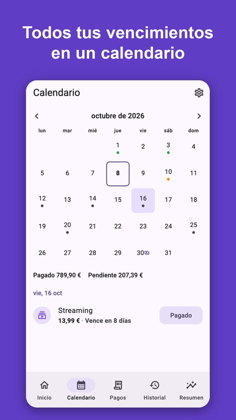 Pagado: recibos y facturas