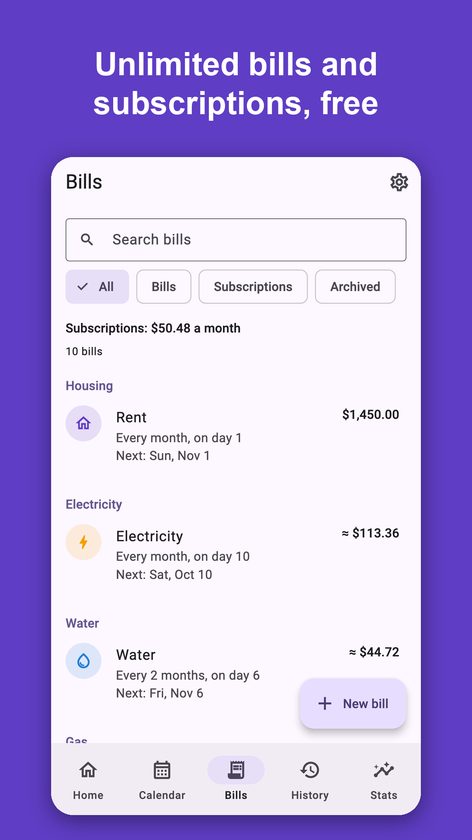 Pagado: Bill Reminder